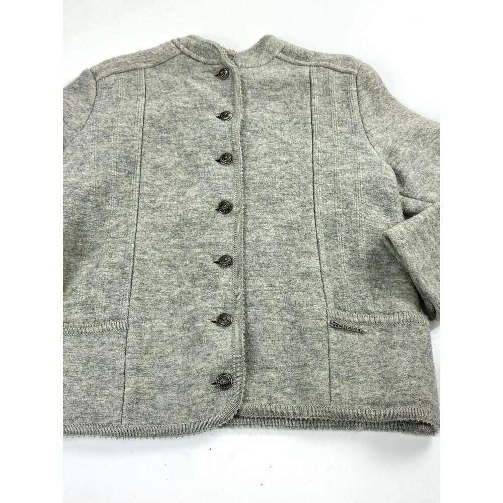 Sigi Scheiber Pure New Wool Sweater Jacket Coat Womens 42 Gray Made in Austria B